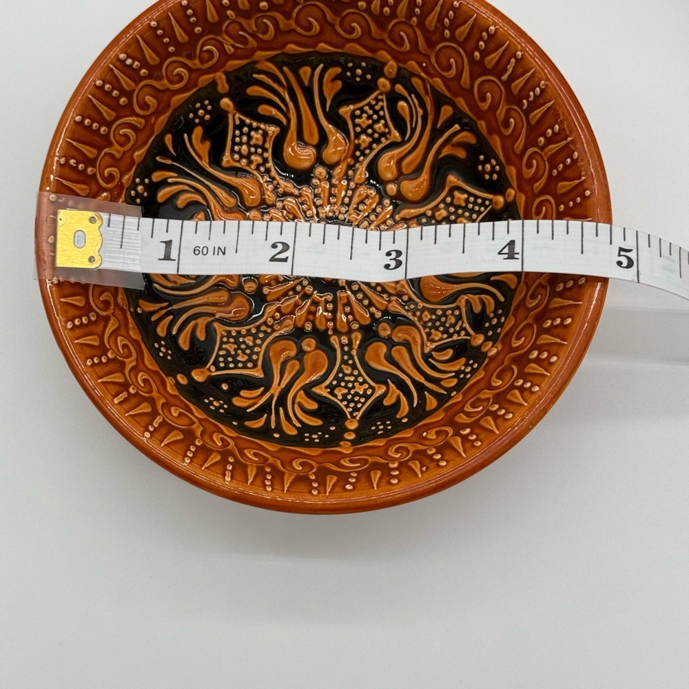 Boho Tapas Bowl Set 4 Handmade HG Art Pottery‎ Embossed Colorful 5in - Picture 9 of 11